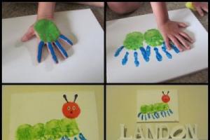 Draw with palms and hands Drawings from handprints