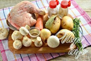 닭고기와 버섯 수프 : 사진이 담긴 조리법