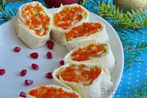 Lavash snacks for the holiday table